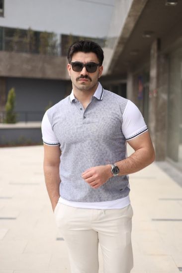 Erkek Polo Yaka Fermuar Detaylı Tişört resmi